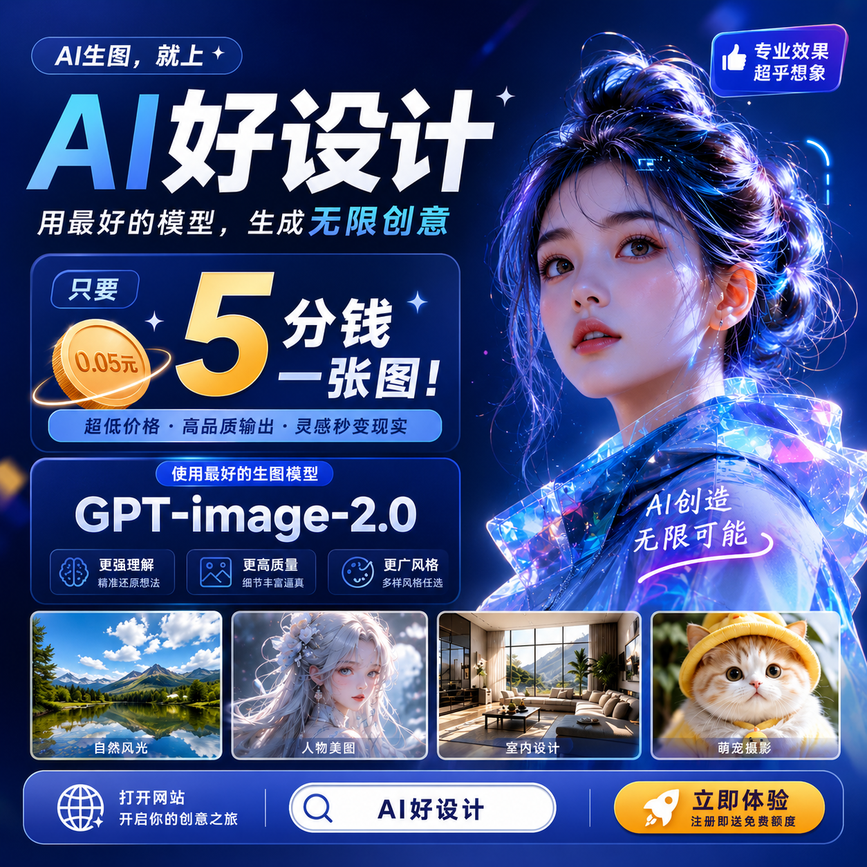AI好设计-1百积分-可生成10张图 - ¥0.86
